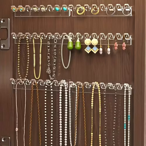 3/6pcs Wall-mounted Transparent Acrylic Jewelry