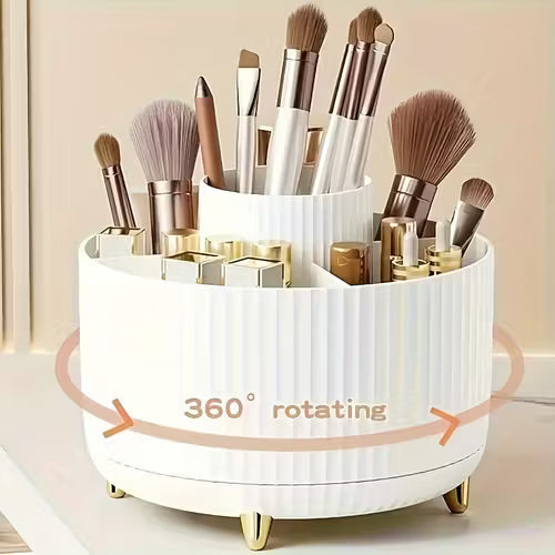 360° Rotating Makeup Organizer - 1pc Plastic Cosmetic