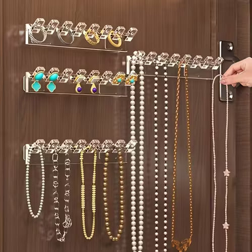 4pcs Wall-Mounted Transparent Acrylic Jewelry Storage